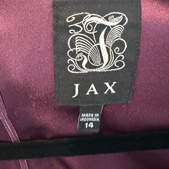 Jax Satin Body Con Lined Burgandy Tan Print Size 14 - Picture 4 of 4